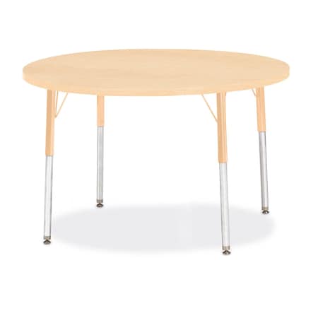 Jonti-Craft Berries Round Activity Table, 42 in. Diameter, A-height, Maple/Maple/Camel 6468JCA251